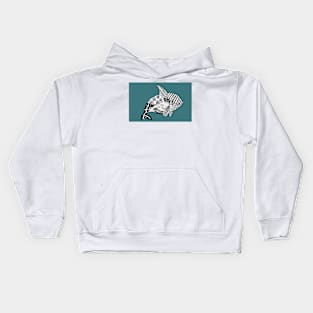 Whale drawn with Zentangle patterns Kids Hoodie